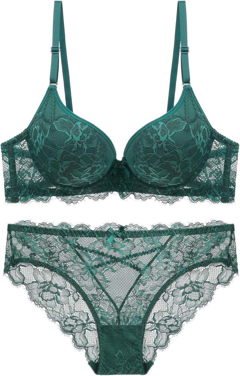 Women'S Lace Bra Set Sexy Lingerie and Thongs Bra and Panty Set Push up Bra Underwire Bra