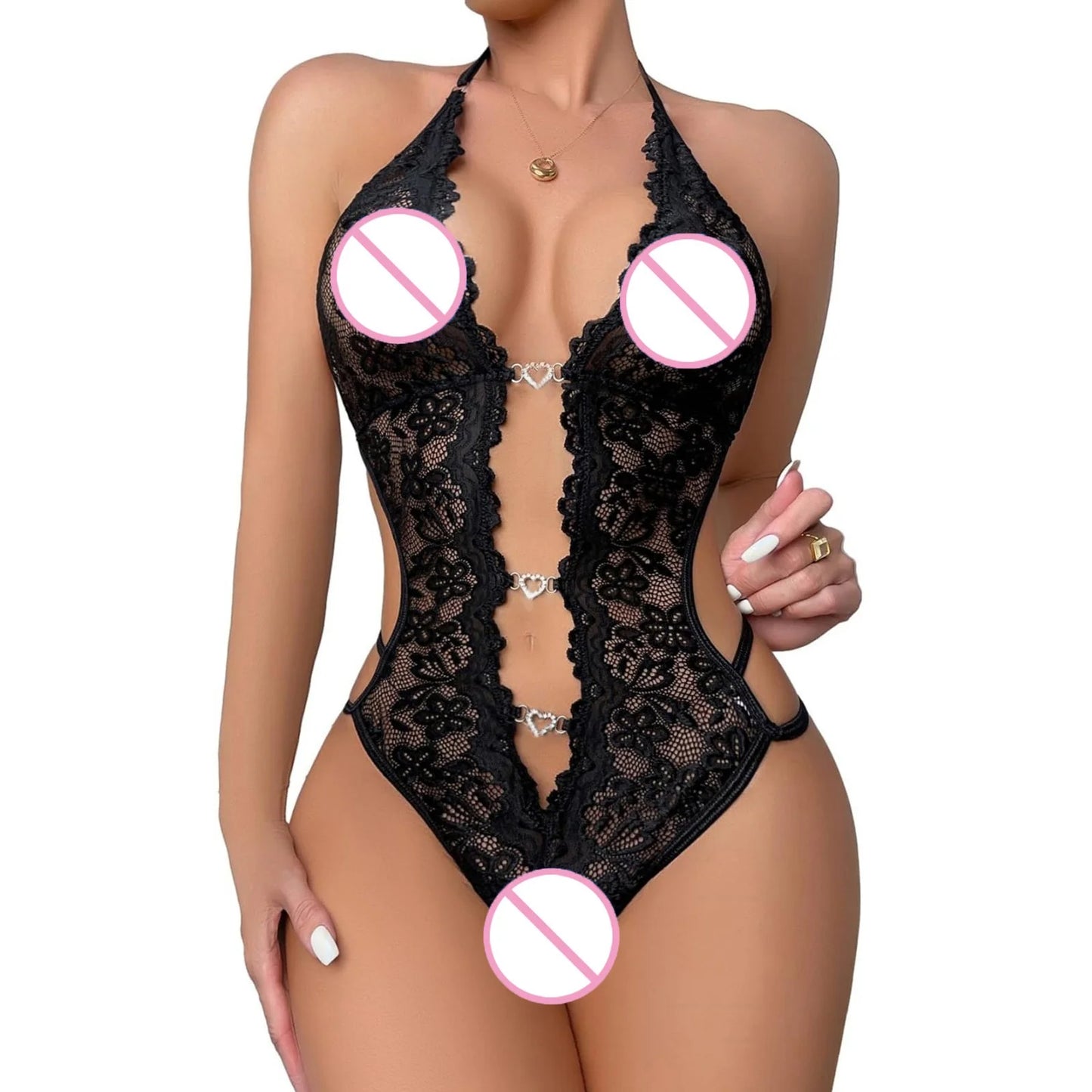 Womens Valentines Day Lingerie 1 Piece Women Clothing Lingerie Lace Bodysuit S
