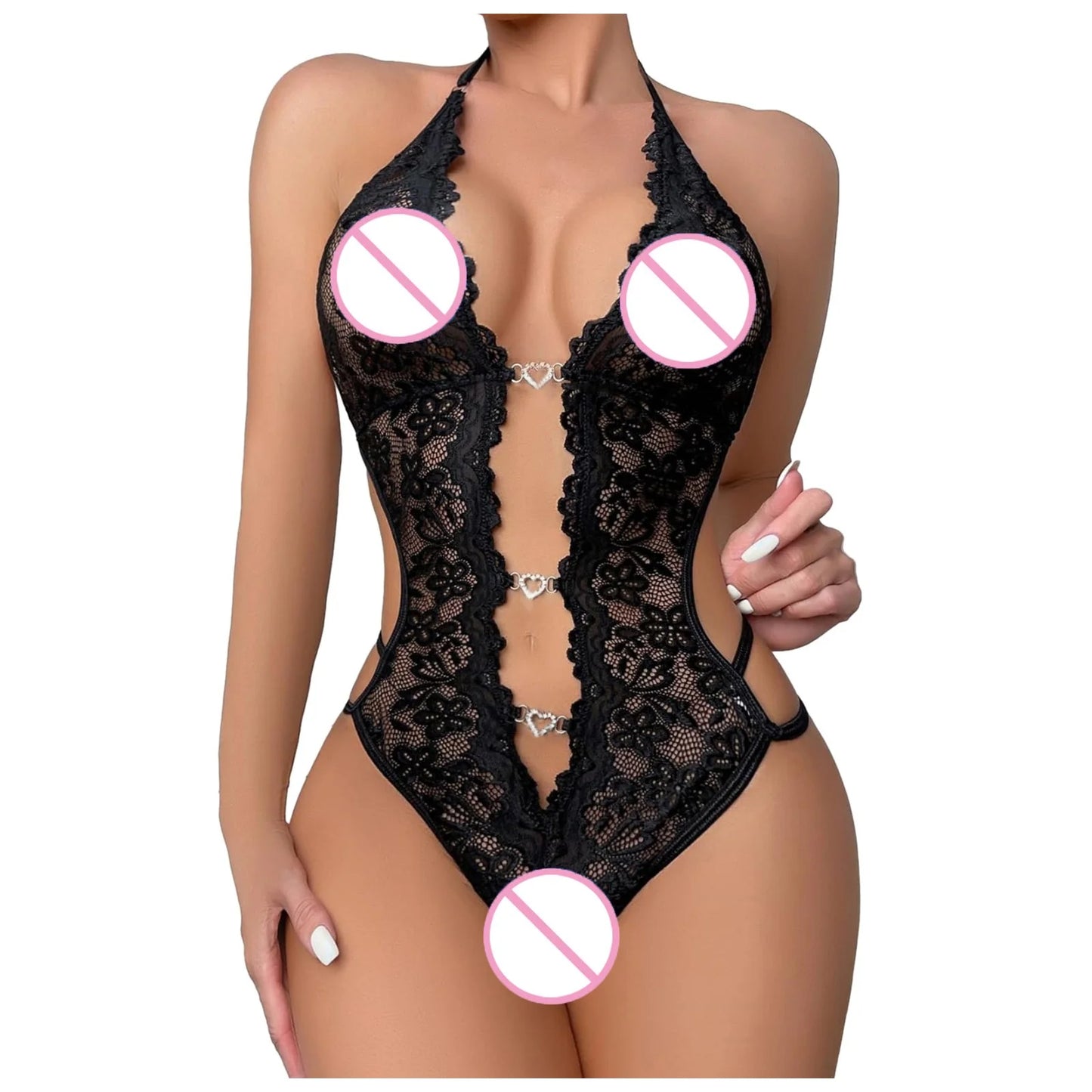 Womens Valentines Day Lingerie 1 Piece Women Clothing Lingerie Lace Bodysuit S