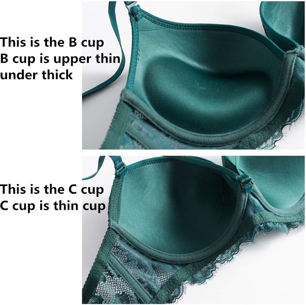 Women'S Lace Bra Set Sexy Lingerie and Thongs Bra and Panty Set Push up Bra Underwire Bra