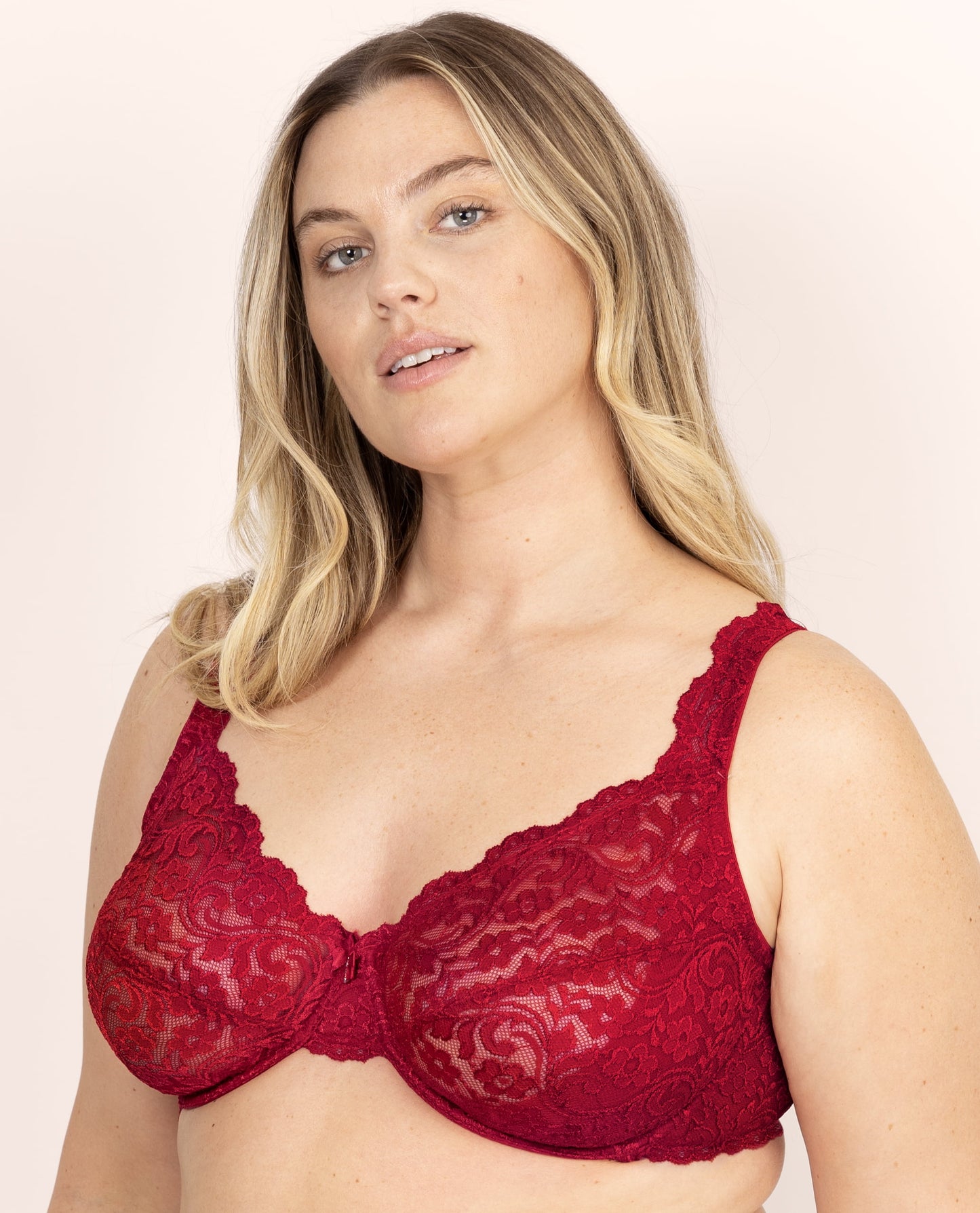 Women'S plus Size Signature Lace Unlined Underwire Bra with Added Support