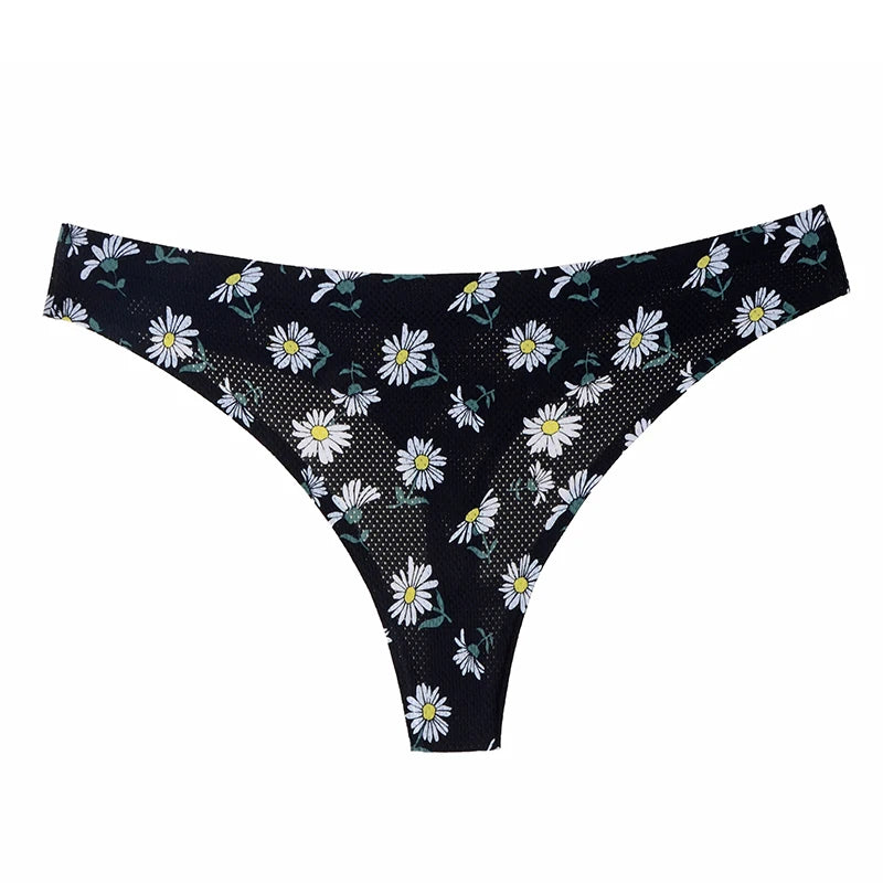 Women Sexy G String Lace Panties Low-Waist Underwear Femal Flowers Lingerie Temptation Knickers Thong No Trace Breathable Intima