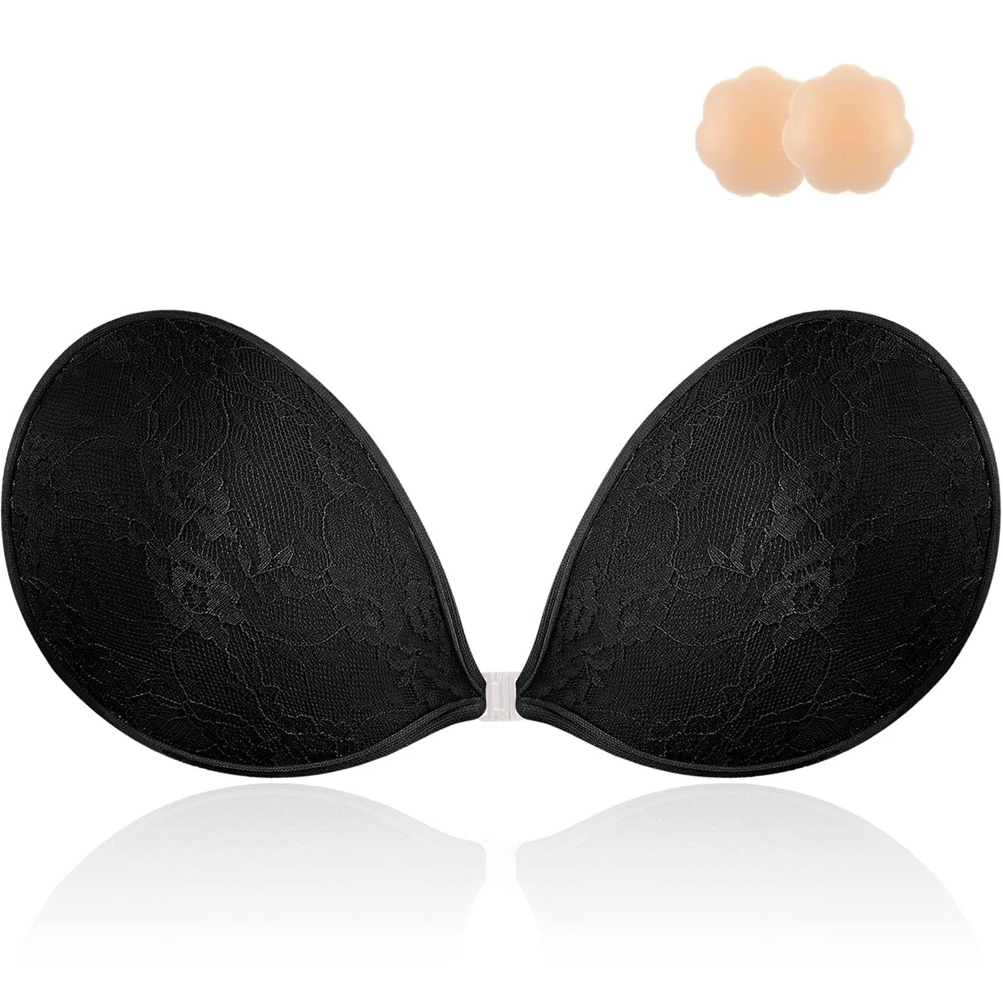 Adhesive Bra Backless Strapless Sticky Bra Invisible Push up Lifting Boobs Bras for Backless Dress with Nipple Covers