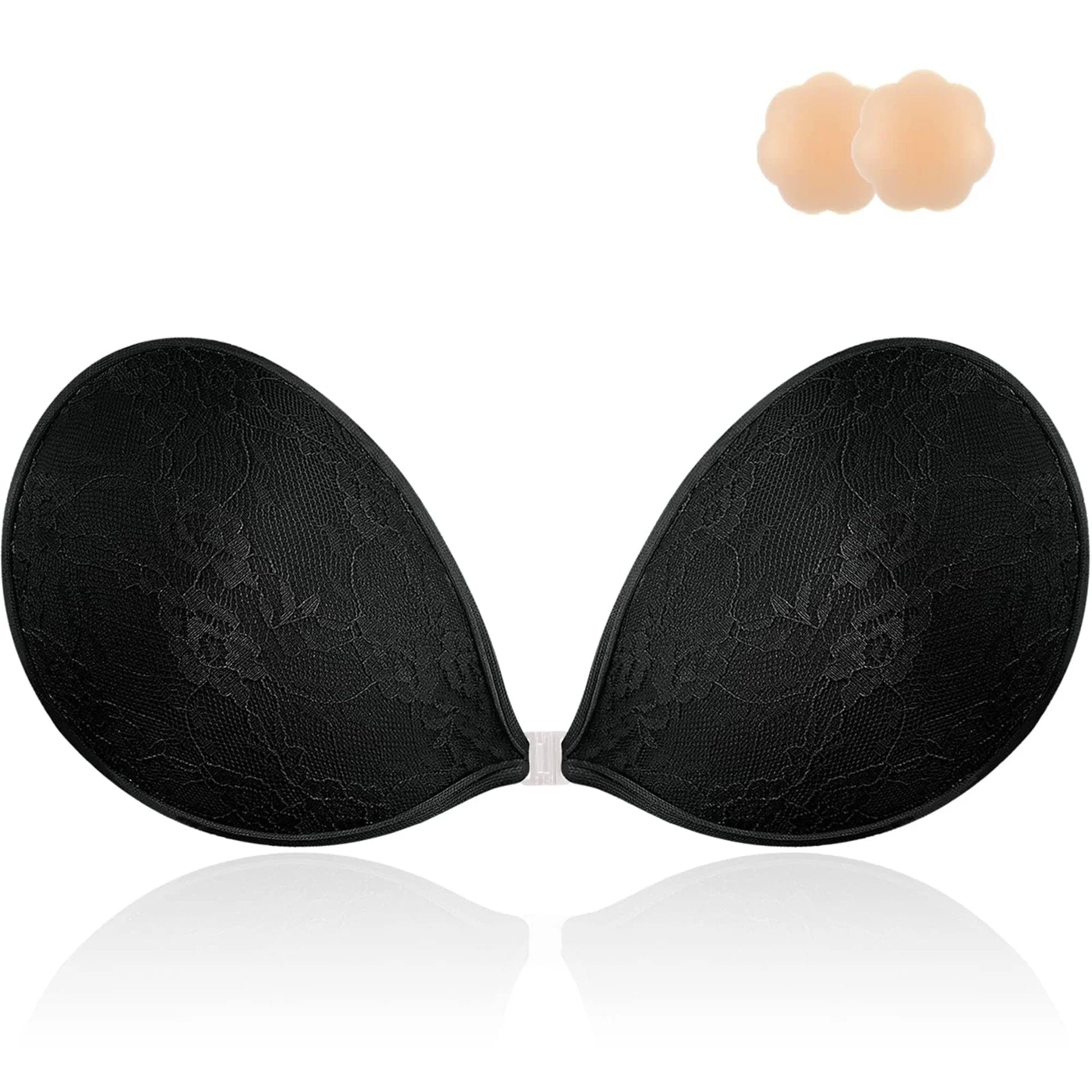 Adhesive Bra Backless Strapless Sticky Bra Invisible Push up Lifting Boobs Bras for Backless Dress with Nipple Covers