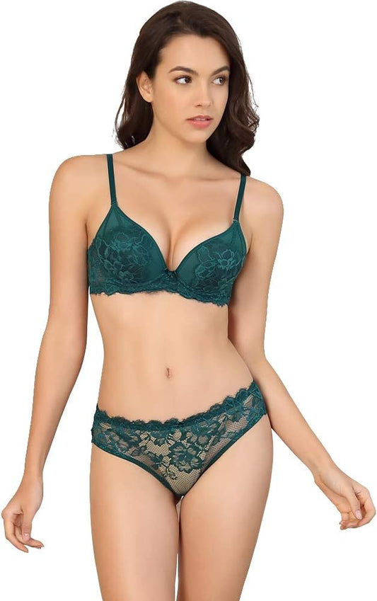 Women'S Lace Bra Set Sexy Lingerie and Thongs Bra and Panty Set Push up Bra Underwire Bra