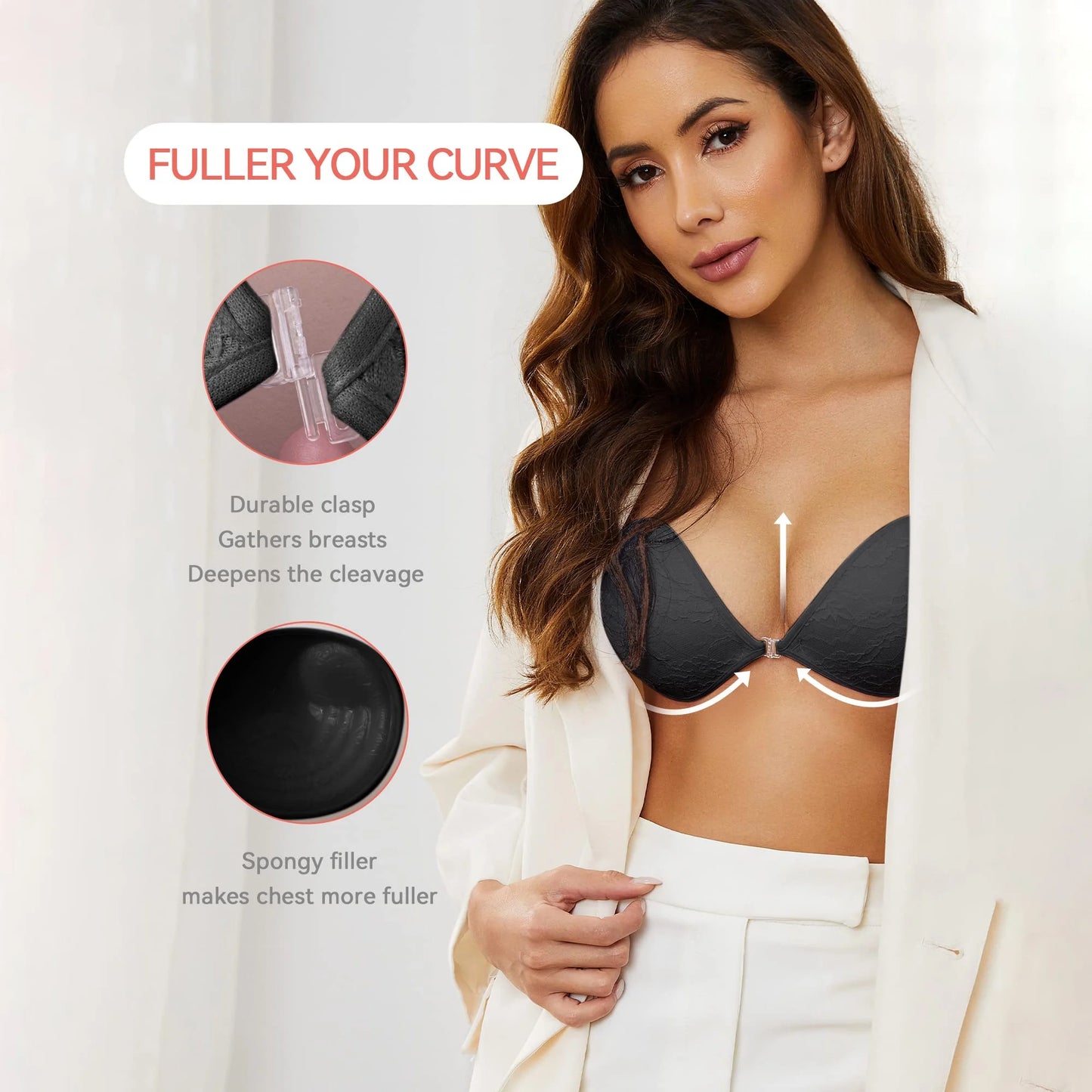 Adhesive Bra Backless Strapless Sticky Bra Invisible Push up Lifting Boobs Bras for Backless Dress with Nipple Covers