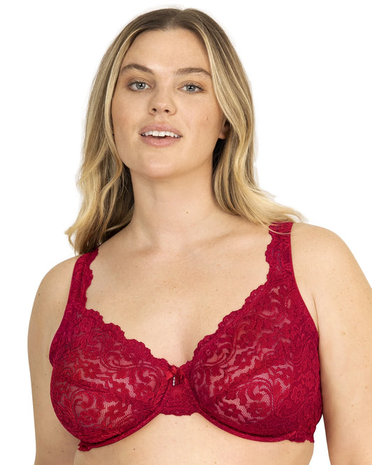 Women'S plus Size Signature Lace Unlined Underwire Bra with Added Support