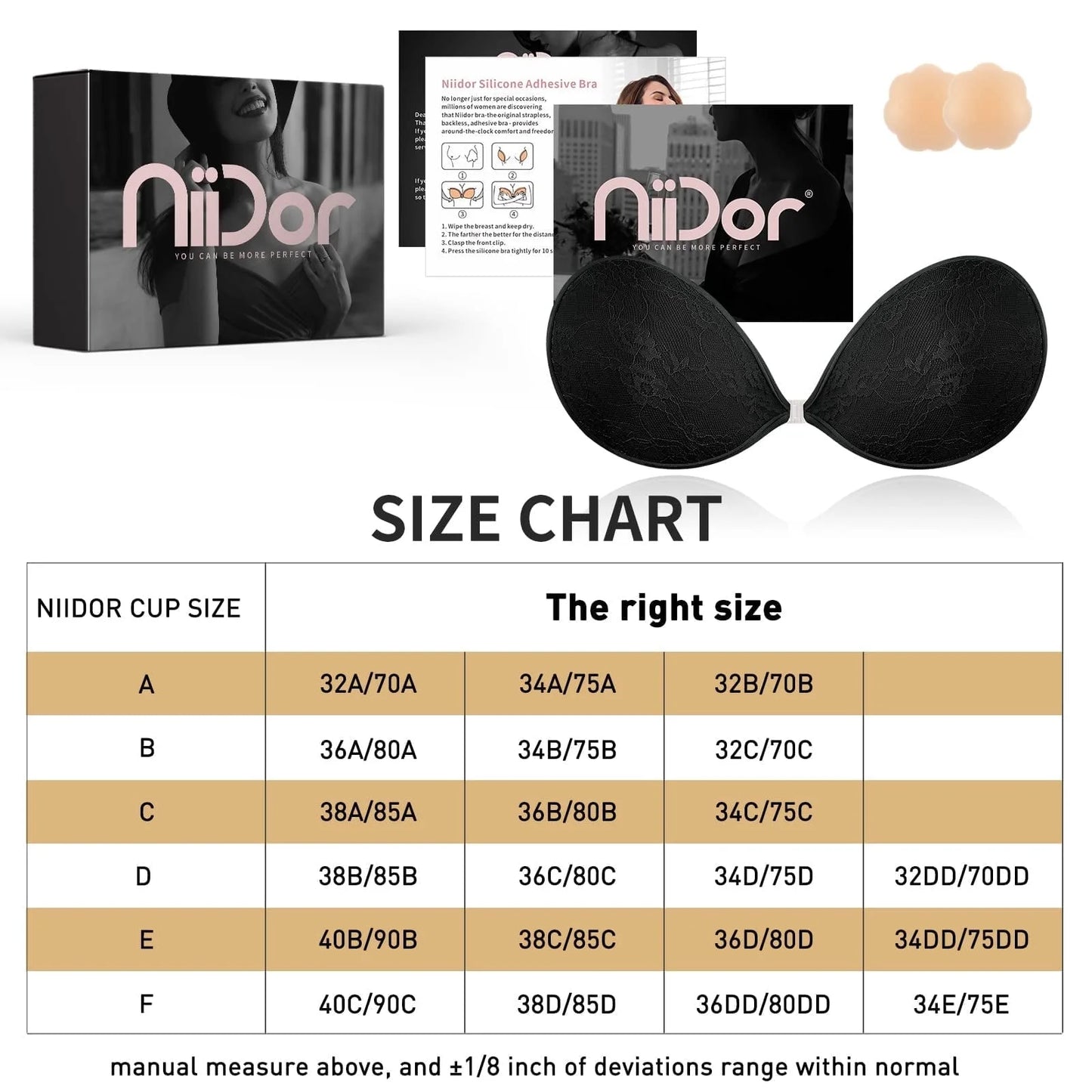 Adhesive Bra Backless Strapless Sticky Bra Invisible Push up Lifting Boobs Bras for Backless Dress with Nipple Covers