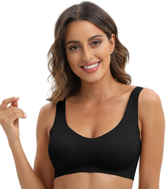 1/2 Pack Women'S Seamless Bra Thin Soft Comfort Wireless Bra for Women with Removable Pads